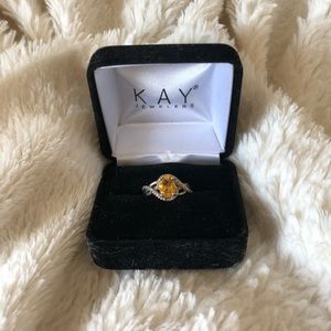 Kay Jewelers Citrine Ring with White Topaz